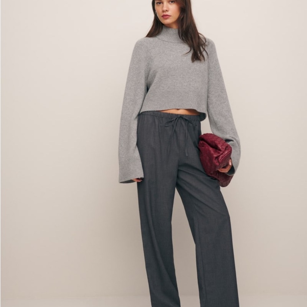Reformation Gray Wide-Leg Pants